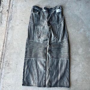 Baggy Moto Stacked Pants Fashion Nova Mens size L large y2k